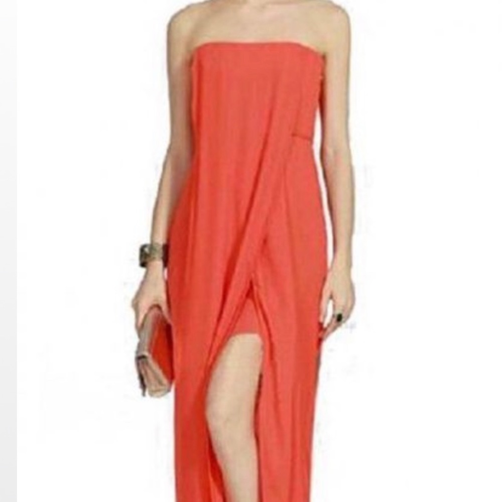 BCBG Strapless Red Evening Gown